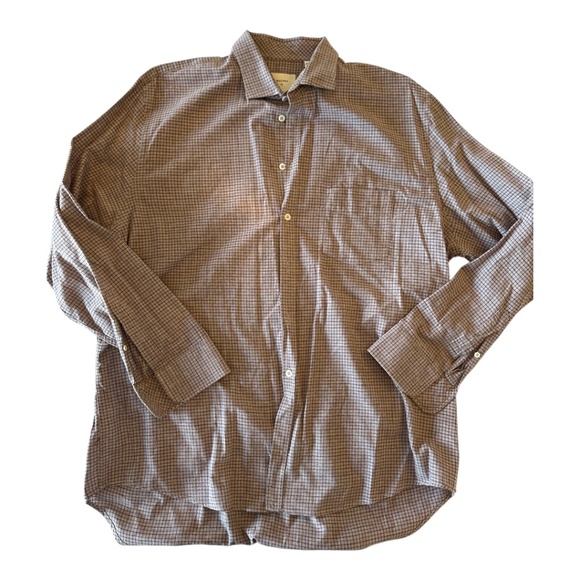 Billy Reid Midweight Flannel Buttondown – XL (Grey and Burgundy) - Picture 1 of 4